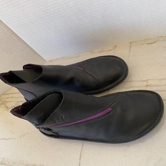 Loints of Holland Ankle Boot Black with Purple Zip Sz 40 - Picture 2 of 6